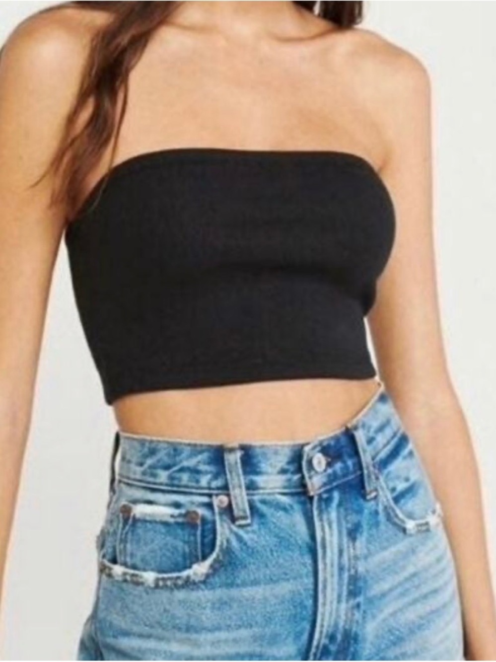Abercrombie & Fitch Soft AF Collection Black Seamless Tube Top